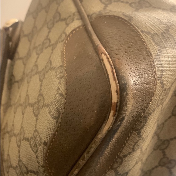 Vintage Gucci Brown and Green Women's Canvas Bag - Picture 13 of 16